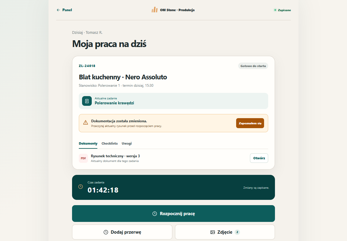Pełny widok tabletowy OM Produkcja