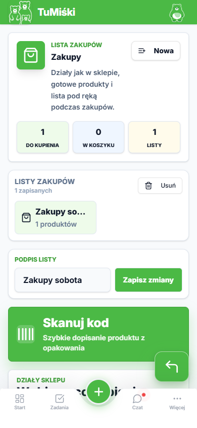 Lista zakupów TuMiśki